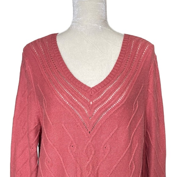 Soft Surroundings Women’s Caprisa Pointelle Wool Blend Tunic Sweater Size PL - Picture 2 of 8